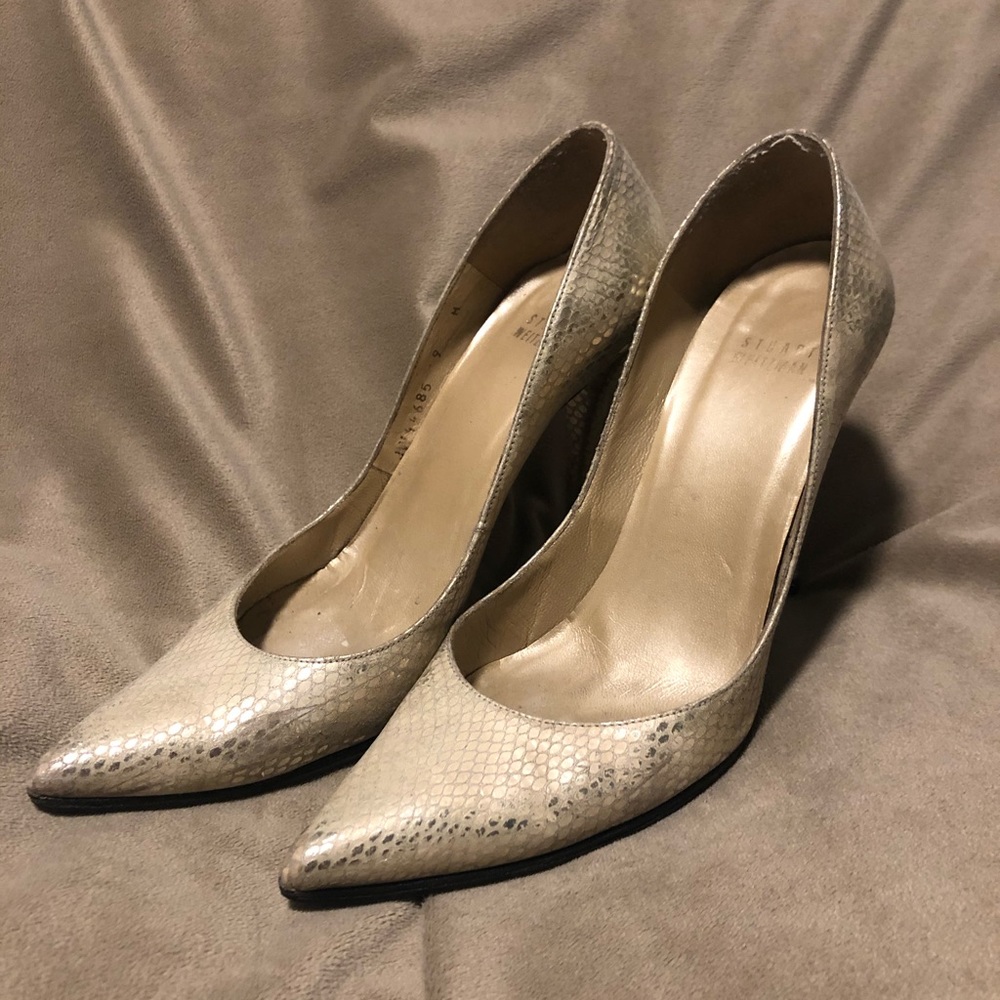 Stuart Weitzman Champagne Snakeskin US9 Heels